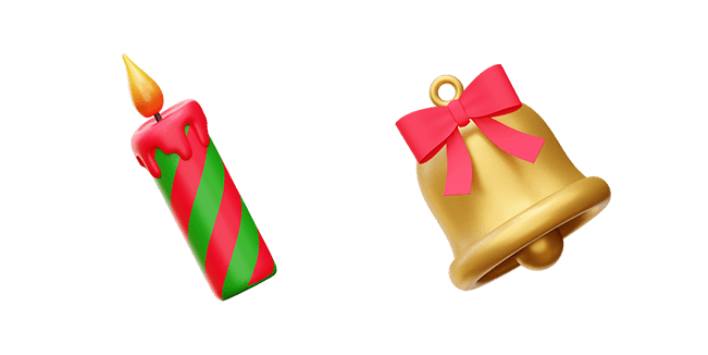 Christmas Candle & Bell 3D Cursor