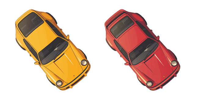 Porsche 911 Yellow & Red Cursor