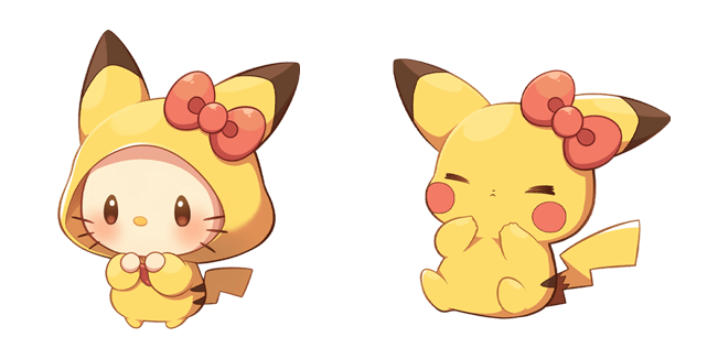 Cute Hello Kitty & Pikachu Crossover Cursor