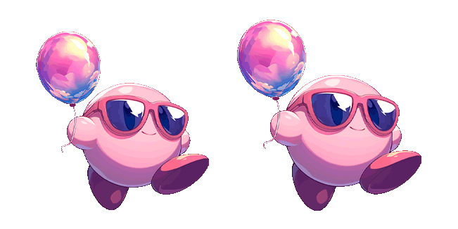 Cool Kirby With Balloon Animated Cursor