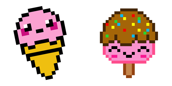 Cute Ice Cream Pixel Cursor