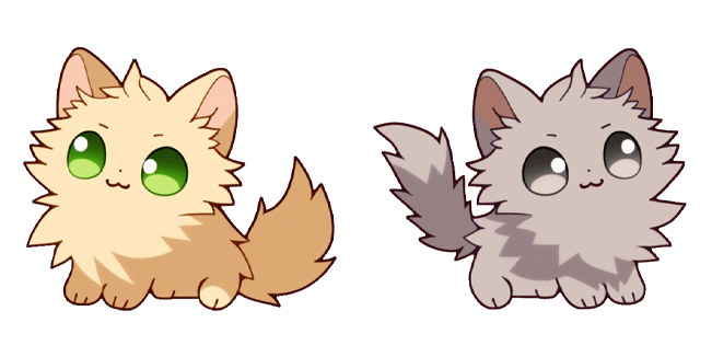 Kawaii Ginger & Grey Kittens Cursor