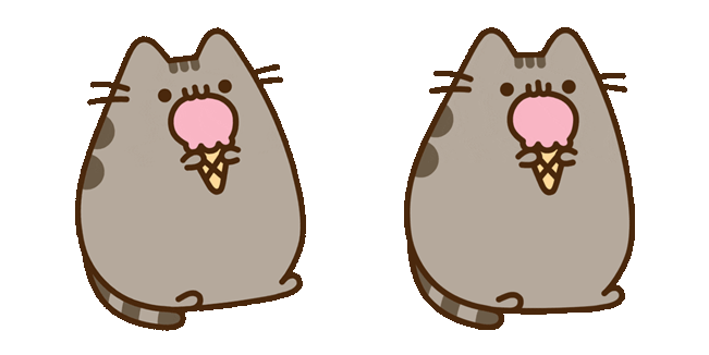 Pusheen the Cat Eating Ice Cream Animated Cursor