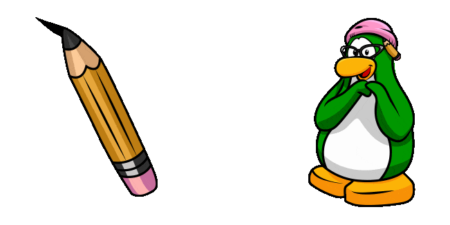 Club Penguin Aunt Arctic & Pencil Animated Cursor