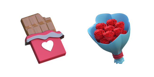 Chocolate Bar & Flower Bouquet 3D Cursor