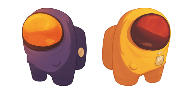 Among Us Purple & Orange Character Cursor