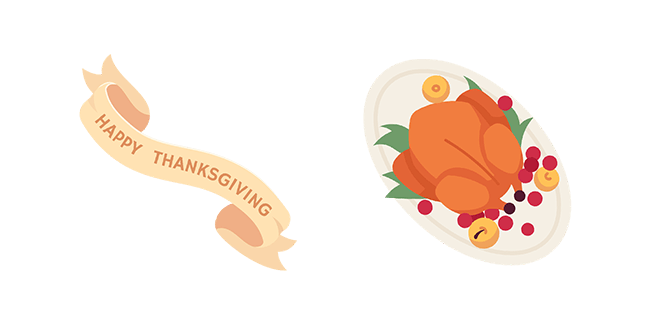 Happy Thanksgiving Day Banner & Turkey Cursor