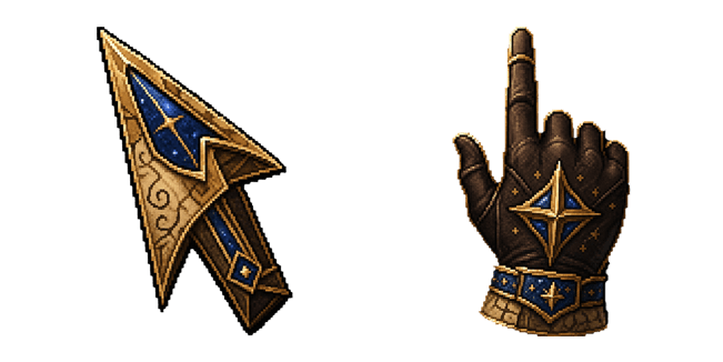 Golden Star Magic Pixel Cursor