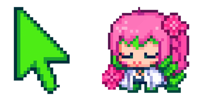 Demon Slayer Mitsuri Kanroji Pixel Cursor