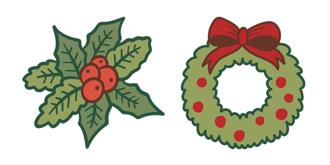 Christmas Holly & Wreath Cursor