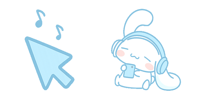 Kawaii Cinnamoroll in Headphones Animated Cursor