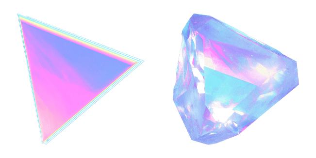 Holographic Triangle & Diamond Crystal Cursor