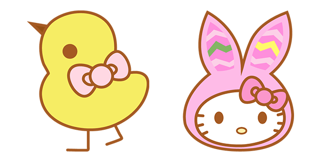 Easter Hello Kitty & Chick Cursor