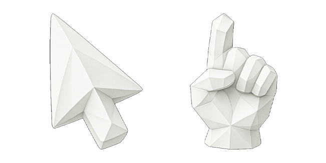 White Faceted Stone Cursor
