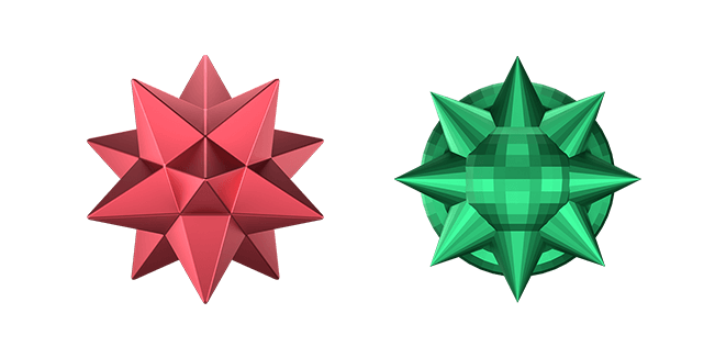 Red & Green Abstract Shape Star 3D Cursor