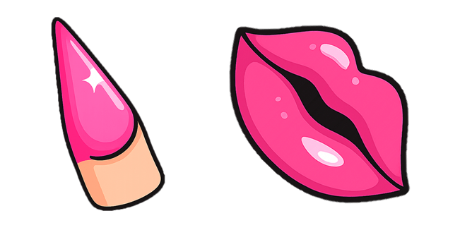 Baddie Pink Nail & Lips Cursor