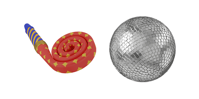 Party Horn & Disco Ball 3D Cursor