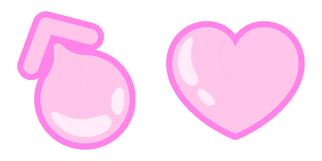 Pink Bubblegum Heart Animated Cursor