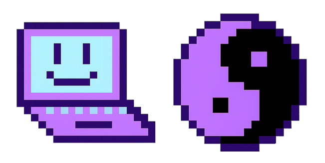 Ying Yang & Laptop Pixel Cursor
