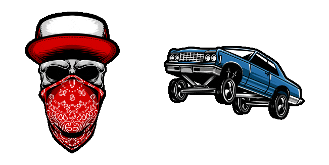 Skull & Lowrider Car Animated Cursor