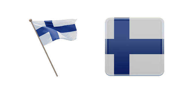 Republic of Finland Flag 3D Cursor