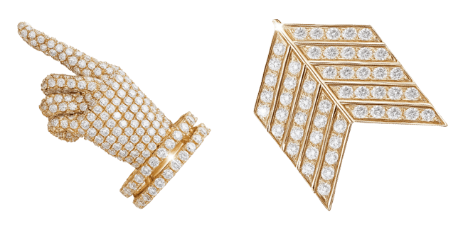 Diamond Mesh Gold Hand & Chevron Cursor