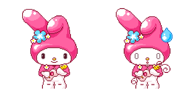 Sanrio My Melody Playing Guitar Pixel Animated Cursor