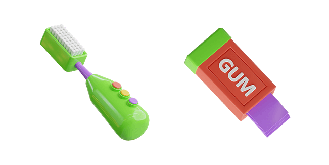 Electric Toothbrush & Chewing Gum 3D Cursor
