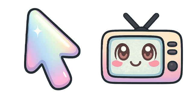 Kawaii Gamer Aesthetics Arrow & TV Cursor