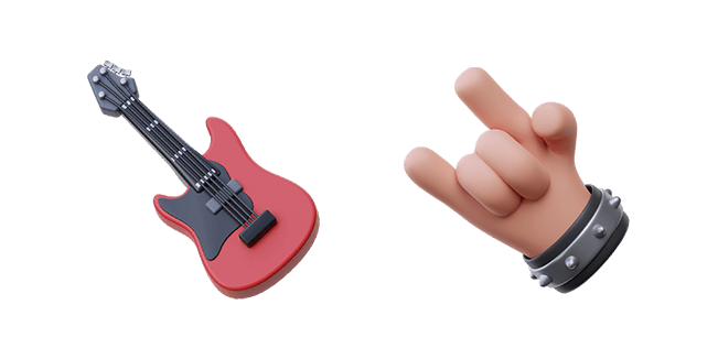 Electric Rock Guitar & Metal Hand Gesture 3D Cursor