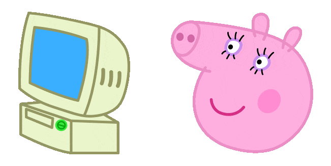Peppa Pig Mummy Pig & Computer Animated Cursor