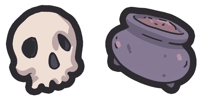 Spooky Skull & Witch Cauldron Cursor