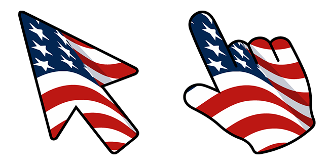 USA Flag Patriotic Arrow Cursor