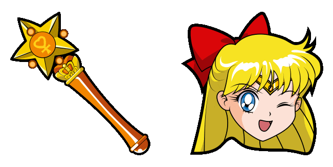 Sailor Moon Sailor Venus & Star Power Stick Animated Cursor
