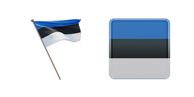 Republic of Estonia Flag 3D Cursor