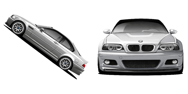 BMW E46 Silver Car Cursor