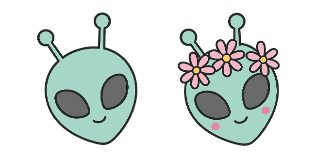 Cute Boy & Girl Alien Cursor