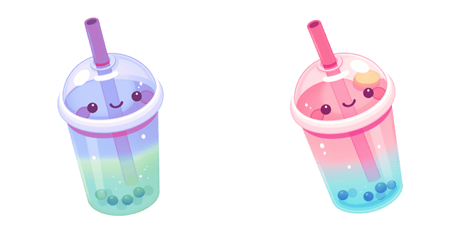 Cute Colorful Boba Tea Cursor