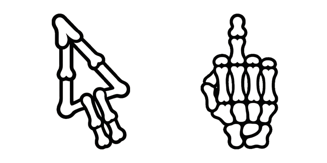 Skeleton Bones Arrow & Hand Cursor