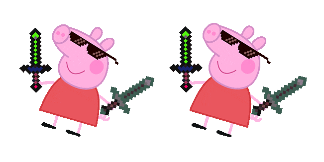 Peppa Pig with Swords Meme Animated Cursor