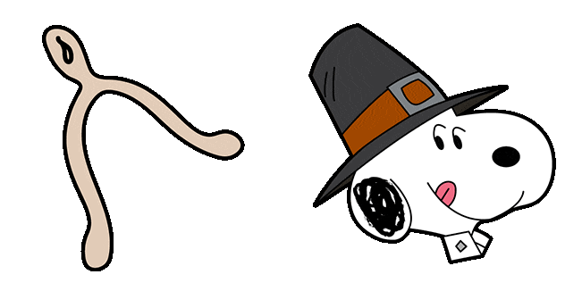 Thanksgiving Day Snoopy & Lucky Bone Animated Cursor
