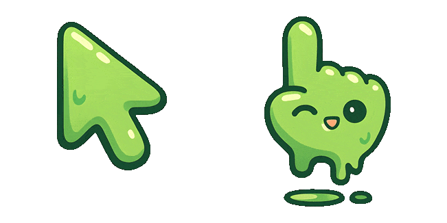 Cute Green Liquid Slime Animated Cursor