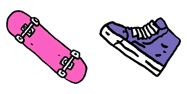 Pink Skateboard & Purple Sneaker Cursor