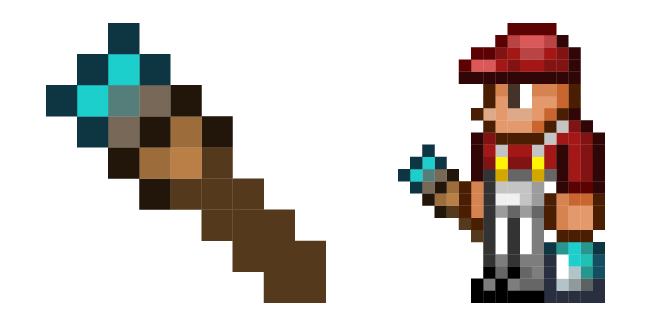Terraria Painter & Brush Pixel Cursor
