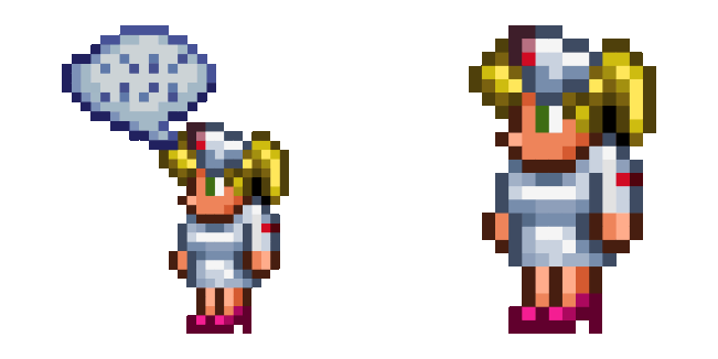 Terraria Nurse Pixel Animated Cursor