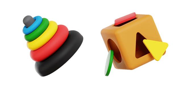 Stacking Ring Toy & Puzzle Box 3D Cursor