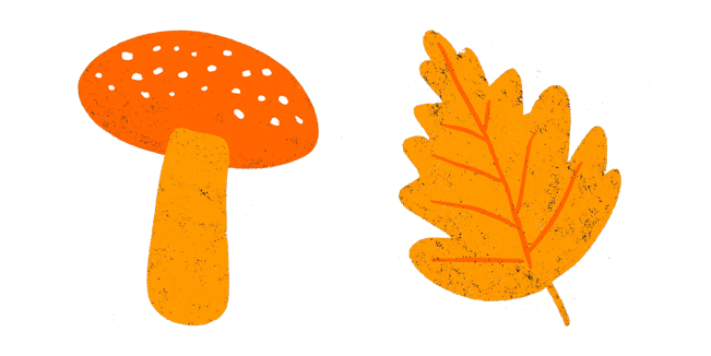 Mushroom & Autumn Leaf Cursor
