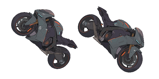 Dark Grey Cyberpunk Motobike Animated Cursor
