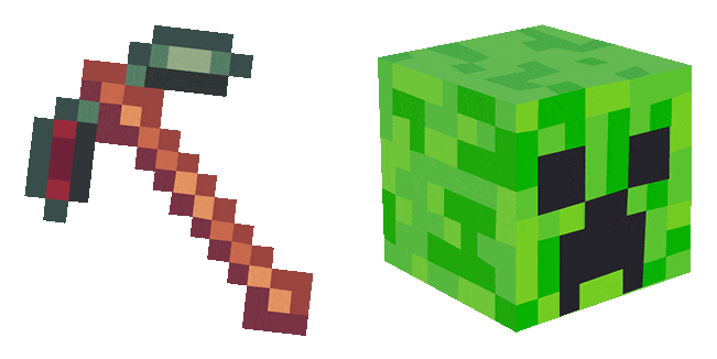 Minecraft Creeper & Pickaxe Animated Cursor