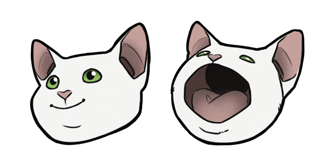 White Pop Cat Animated Cursor